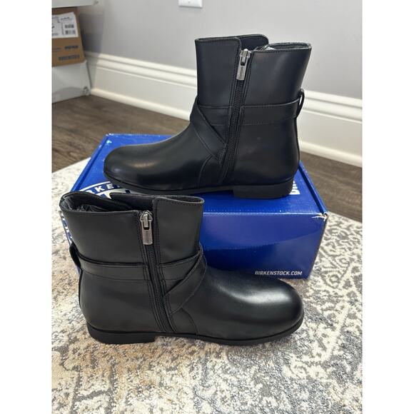 NEW Birkenstock Collins Boot Black Leather Size 36N - Picture 3 of 7
